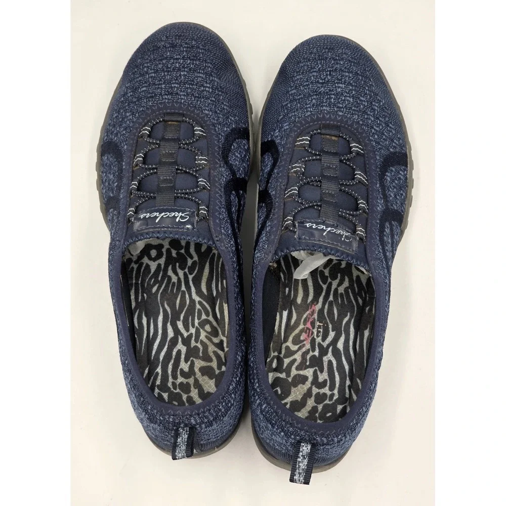 Skechers Breathe Easy Slip On Women's 8 Navy Relaxed Fit Walking Shoes - Picture 9 of 12